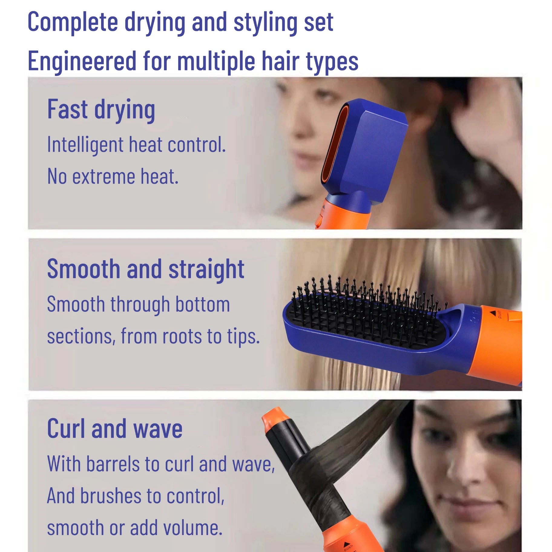 6-in-1 Smooth Hair Styler – Multifunktionaler Hot Air MultiStyler für Volumen, Glätte & Locken